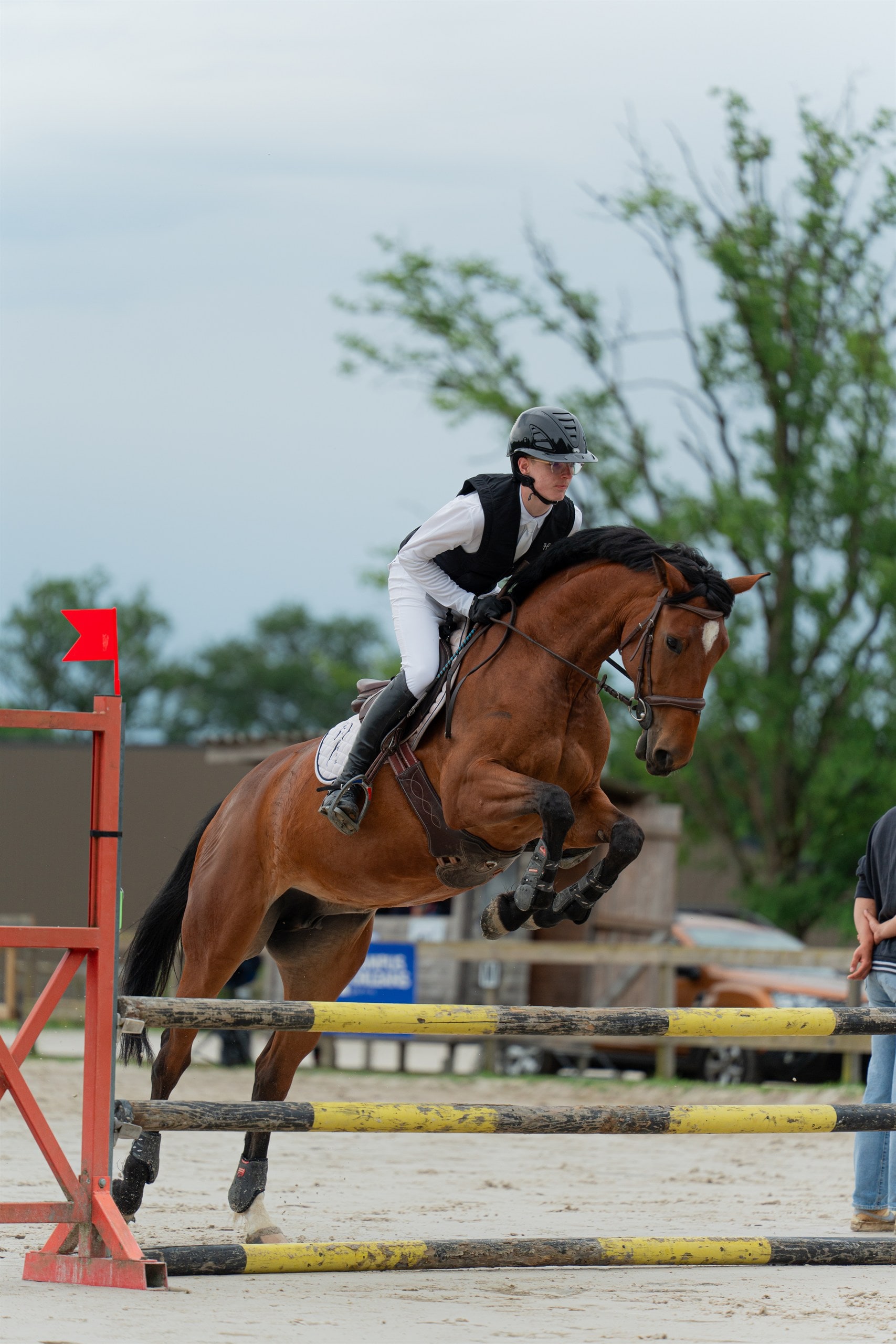 Réception après le saut, pleine impulsion